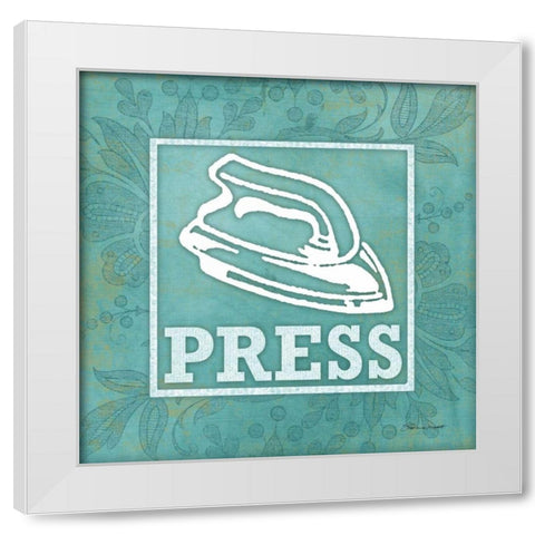 Press White Modern Wood Framed Art Print by Marrott, Stephanie