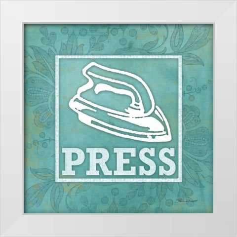 Press White Modern Wood Framed Art Print by Marrott, Stephanie