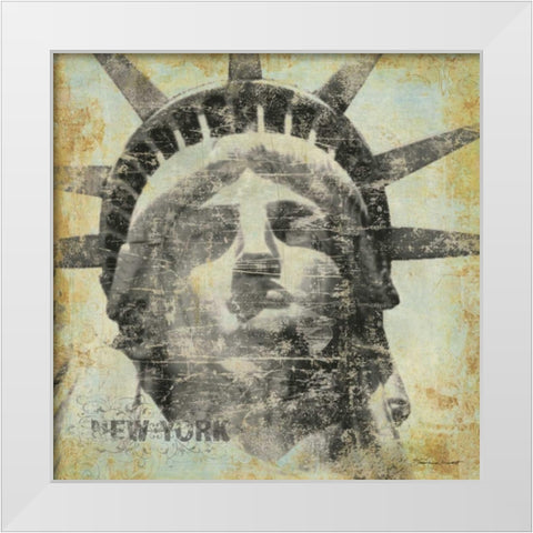 New York White Modern Wood Framed Art Print by Marrott, Stephanie