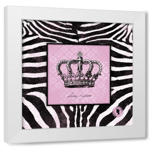 Zebra Crown I White Modern Wood Framed Art Print by Marrott, Stephanie