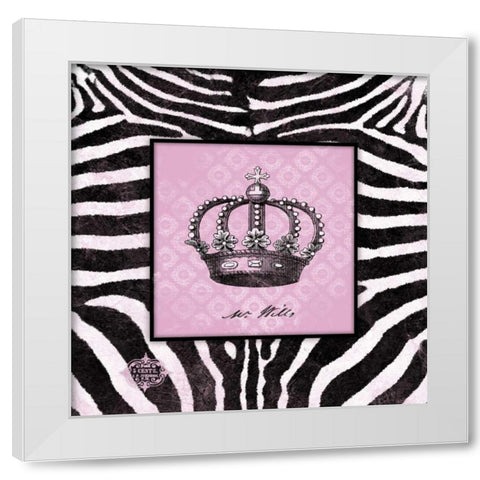 Zebra Crown II White Modern Wood Framed Art Print by Marrott, Stephanie