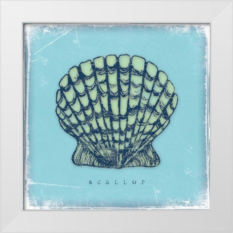 Scallop White Modern Wood Framed Art Print by Marrott, Stephanie
