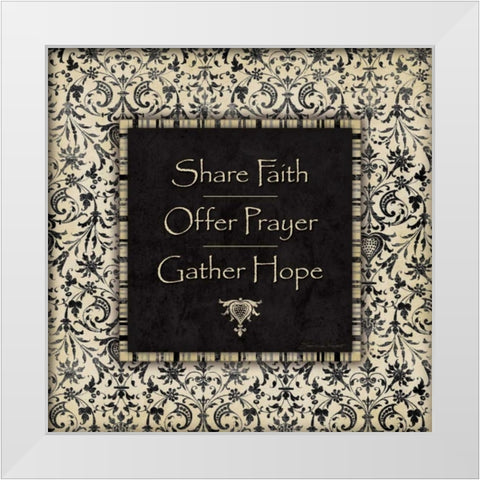 Share Faith White Modern Wood Framed Art Print by Marrott, Stephanie