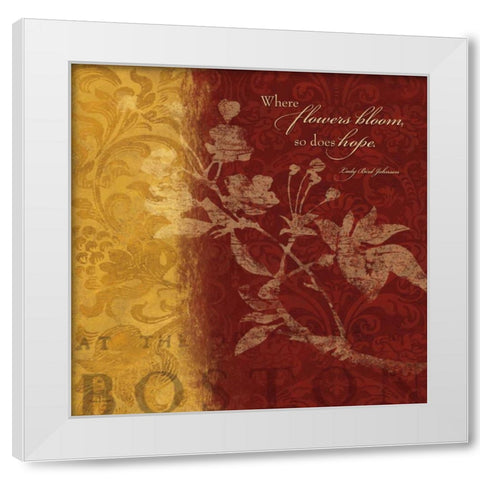 Where Flowers White Modern Wood Framed Art Print by Marrott, Stephanie