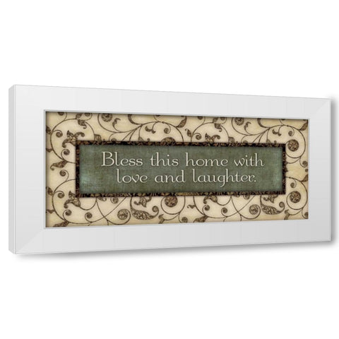 Bless This Home White Modern Wood Framed Art Print by Marrott, Stephanie