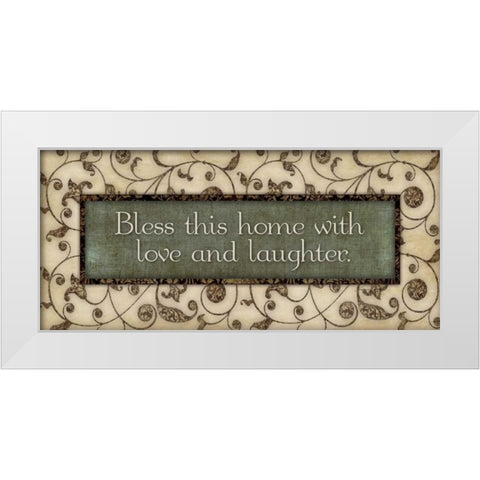 Bless This Home White Modern Wood Framed Art Print by Marrott, Stephanie