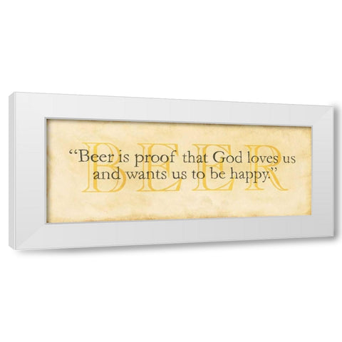 Beer White Modern Wood Framed Art Print by Marrott, Stephanie