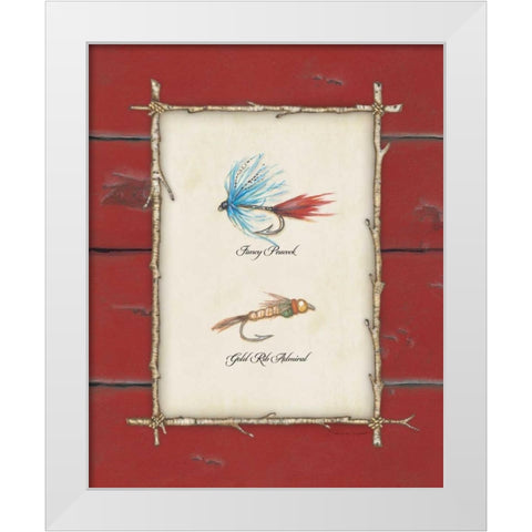 Fish Flies III White Modern Wood Framed Art Print by Marrott, Stephanie