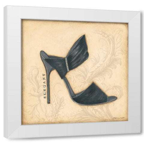 Elegant Black Heel White Modern Wood Framed Art Print by Marrott, Stephanie