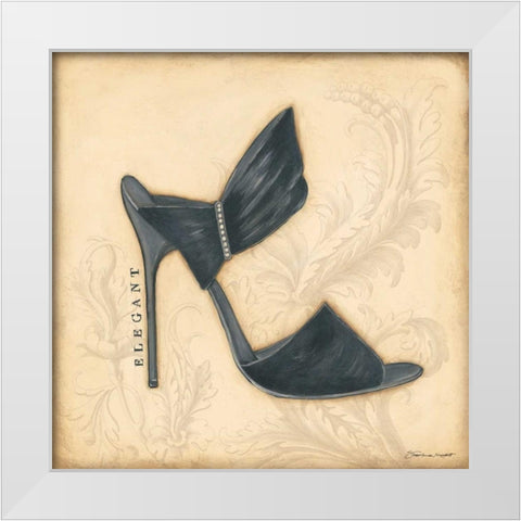 Elegant Black Heel White Modern Wood Framed Art Print by Marrott, Stephanie