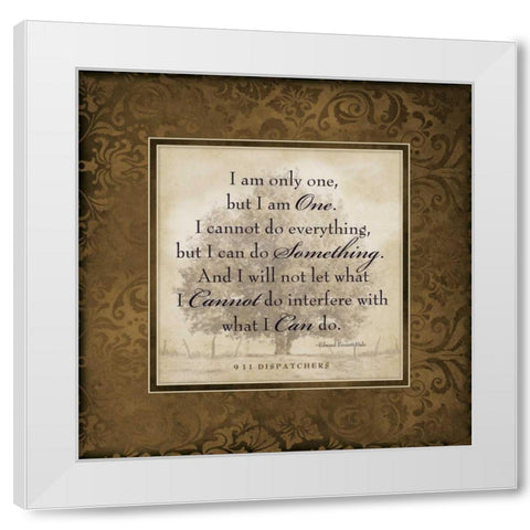 911 I Am One White Modern Wood Framed Art Print by Marrott, Stephanie
