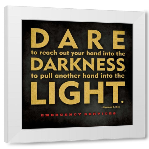 Emergency Services - Darkness White Modern Wood Framed Art Print by Marrott, Stephanie