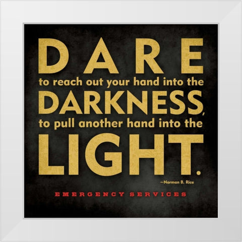 Emergency Services - Darkness White Modern Wood Framed Art Print by Marrott, Stephanie
