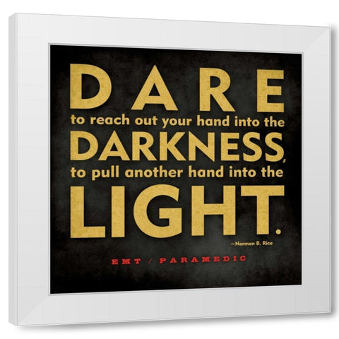 EMT Dare White Modern Wood Framed Art Print by Marrott, Stephanie