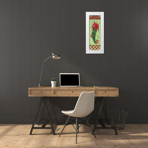 Stocking IV White Modern Wood Framed Art Print by Marrott, Stephanie