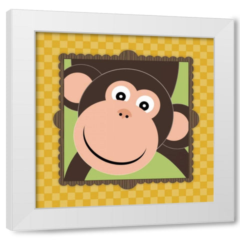Monkey Face I White Modern Wood Framed Art Print by Marrott, Stephanie