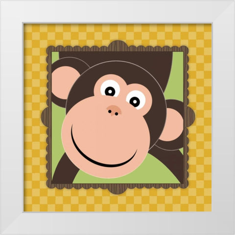 Monkey Face I White Modern Wood Framed Art Print by Marrott, Stephanie