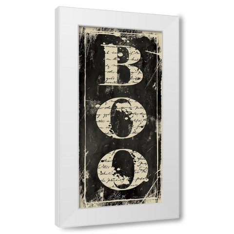 Boo White Modern Wood Framed Art Print by Marrott, Stephanie