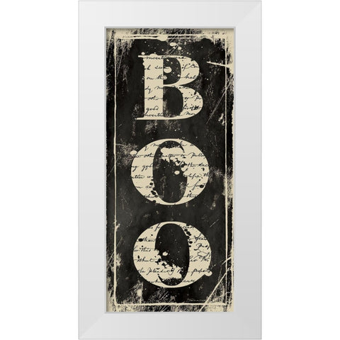 Boo White Modern Wood Framed Art Print by Marrott, Stephanie