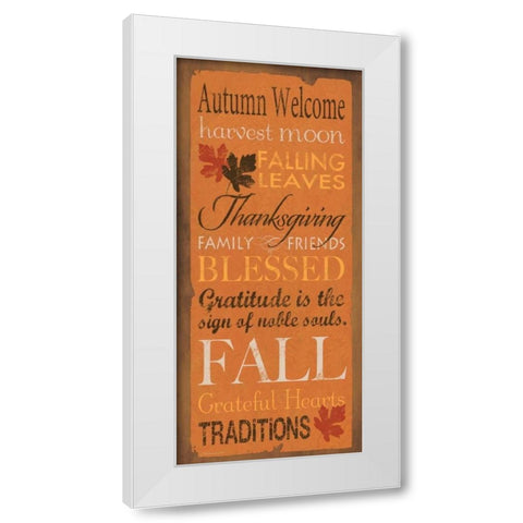 Autumn Welcome White Modern Wood Framed Art Print by Marrott, Stephanie