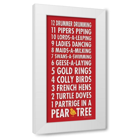 12 Days of Christmas White Modern Wood Framed Art Print by Marrott, Stephanie
