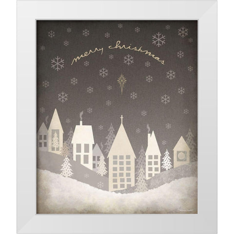 Christmas Village White Modern Wood Framed Art Print by Marrott, Stephanie