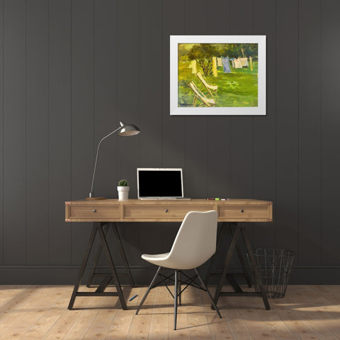 French Laundry White Modern Wood Framed Art Print by Stevens, Allayn