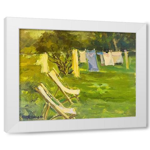 French Laundry White Modern Wood Framed Art Print by Stevens, Allayn
