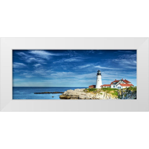 Lighthouse 1 White Modern Wood Framed Art Print by Blackstone, Jason