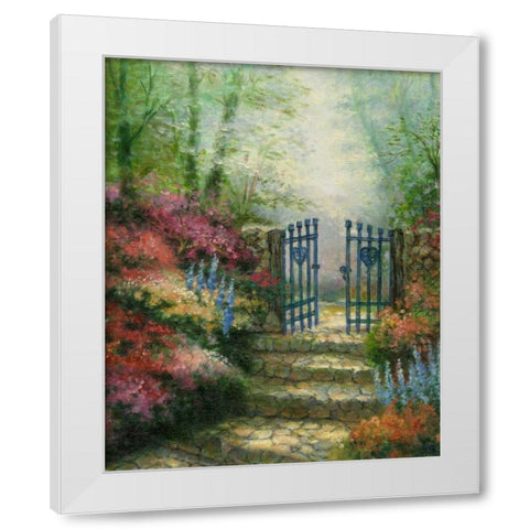 Garden Gateway White Modern Wood Framed Art Print by Chin, Art