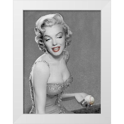 Marilyn Baseball White Modern Wood Framed Art Print by Consani, Chris