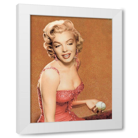 Marilyn Baseball White Modern Wood Framed Art Print by Consani, Chris