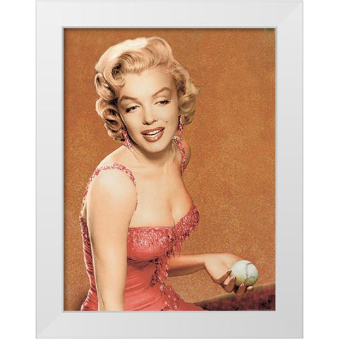Marilyn Baseball White Modern Wood Framed Art Print by Consani, Chris