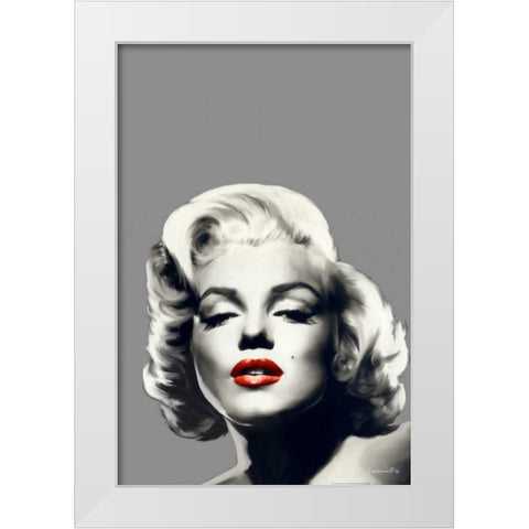 Red Lips Marilyn White Modern Wood Framed Art Print by Consani, Chris