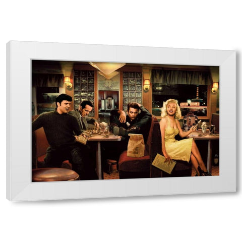 Blue Plate Special White Modern Wood Framed Art Print by Consani, Chris