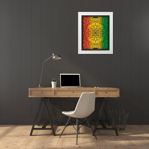 420 Rasta White Modern Wood Framed Art Print by Brando, JJ