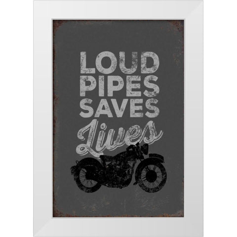 Loud Pipes White Modern Wood Framed Art Print by Brando, JJ