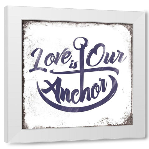 Love Anchor White Modern Wood Framed Art Print by Brando, JJ