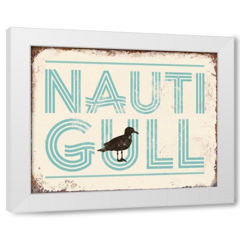 Nautigull White Modern Wood Framed Art Print by Brando, JJ