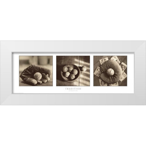 Tradition Triptych W Border White Modern Wood Framed Art Print by Messer, Judy B.
