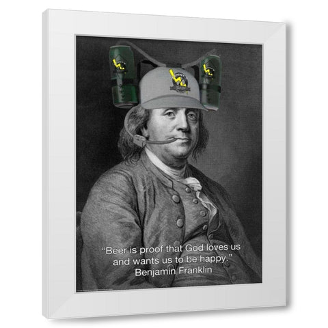 Bens Brew White Modern Wood Framed Art Print by Michaels, Jerry