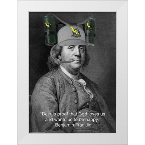 Bens Brew White Modern Wood Framed Art Print by Michaels, Jerry