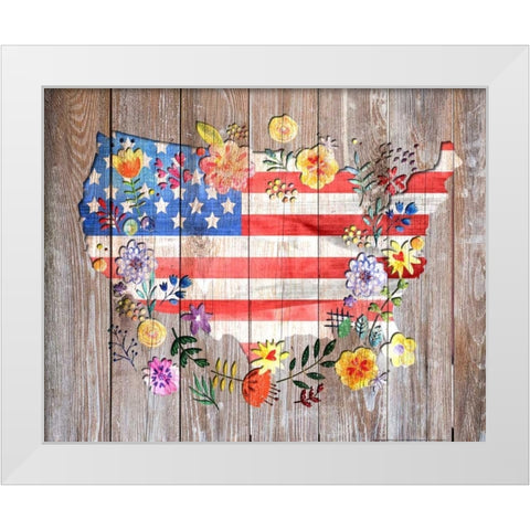 Flag 1 White Modern Wood Framed Art Print by Nobleworks, Inc.