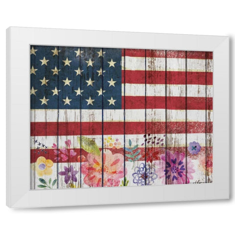 Flag 2 White Modern Wood Framed Art Print by Nobleworks, Inc.