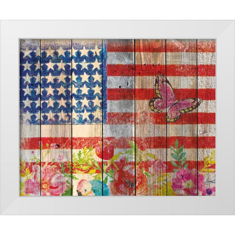 Flag 3 White Modern Wood Framed Art Print by Nobleworks, Inc.