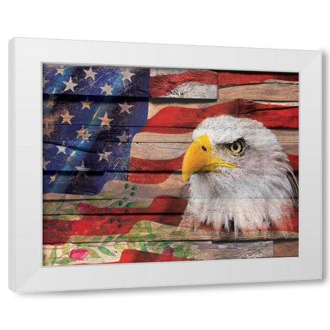 Flag 4 White Modern Wood Framed Art Print by Nobleworks, Inc.