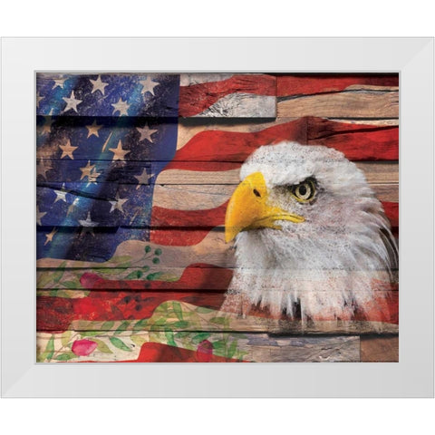 Flag 4 White Modern Wood Framed Art Print by Nobleworks, Inc.
