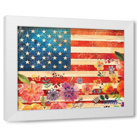 Flag 5 White Modern Wood Framed Art Print by Nobleworks, Inc.