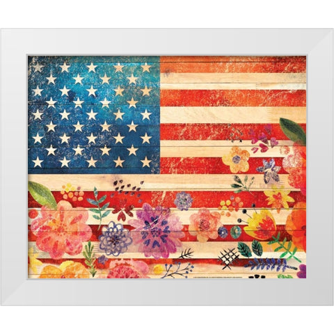 Flag 5 White Modern Wood Framed Art Print by Nobleworks, Inc.