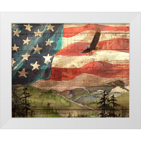 Flag 7 White Modern Wood Framed Art Print by Nobleworks, Inc.
